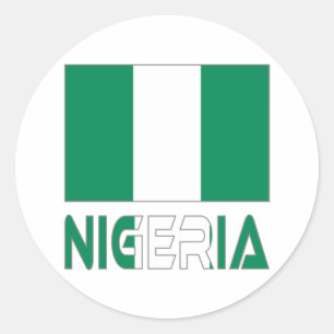 nigerianische Flagge und Nigeria Runder Aufkleber