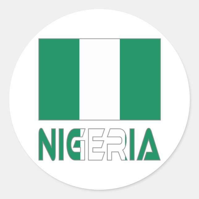 nigerianische Flagge und Nigeria Runder Aufkleber (Vorderseite)