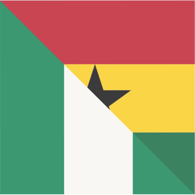 nigerianische ghanaische Flagge Nigeria Ghana Naij Aufkleber (Vorderseite)