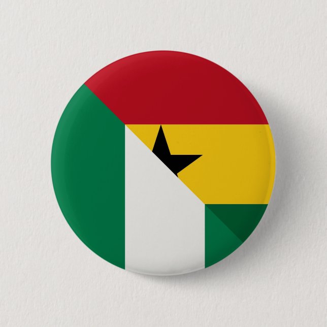 nigerianische ghanaische Flagge Nigeria Ghana Naij Button (Vorderseite)