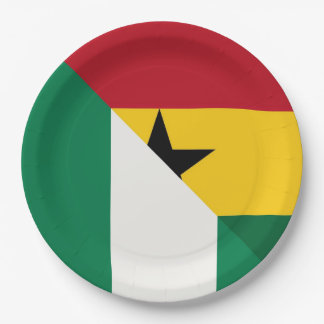 nigerianische ghanaische Flagge Nigeria Ghana Naij Pappteller