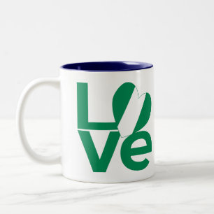 Nigerianische Green LOVE Herz Flagge Zweifarbige Tasse