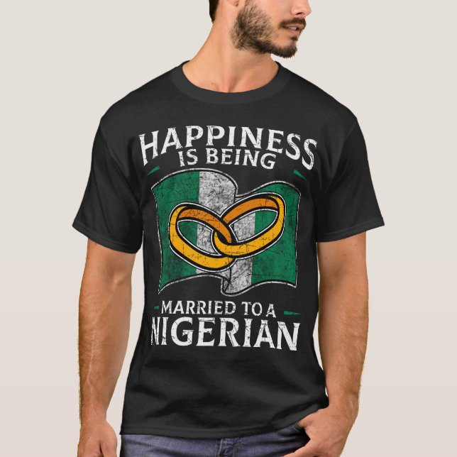 Nigerianische Hochzeitenflagge Nigeria Marrie T-Shirt (Vorderseite)