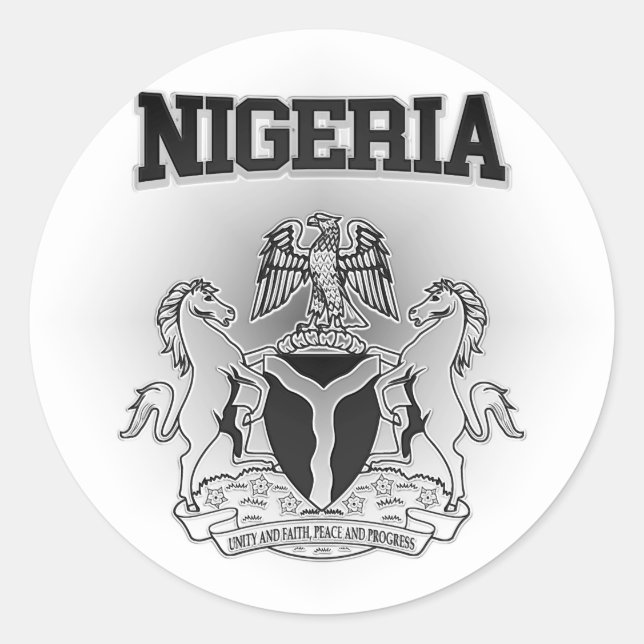 Nigerianische Wappen Runder Aufkleber (Vorderseite)