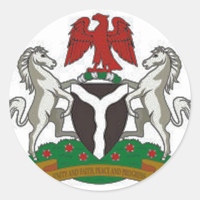Nigerianische Wappen Runder Aufkleber (Vorderseite)