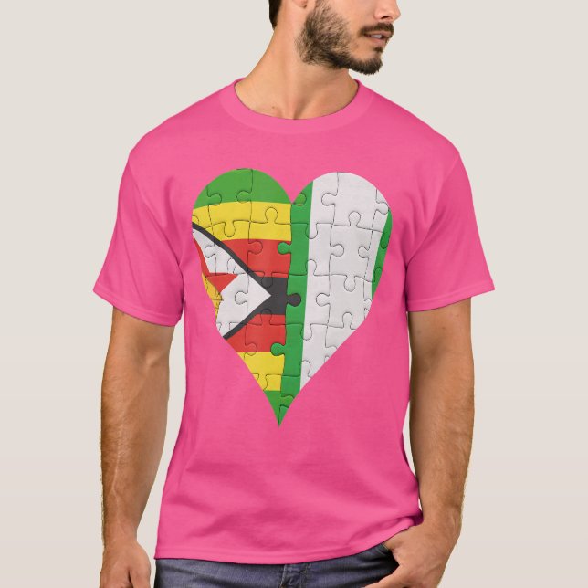 nigerianisches Flaggenherz T-Shirt (Vorderseite)