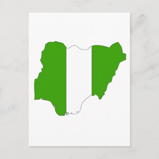 Nigerias Flaggenkarte Postkarte
