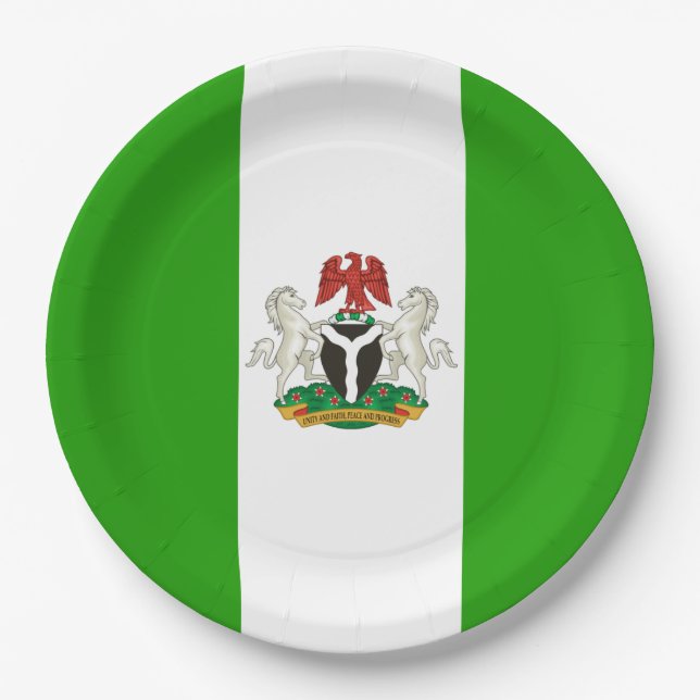 Nigerias Wappen    Pappteller (Vorderseite)
