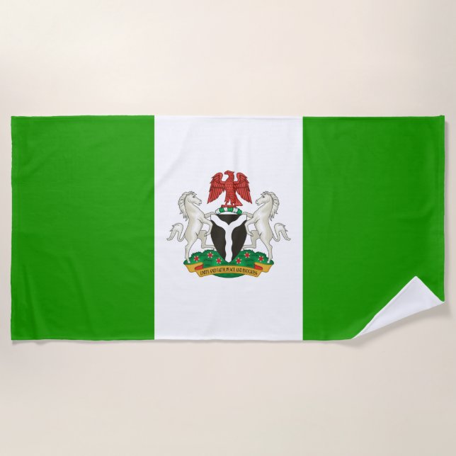Nigerias Wappen   Strandtuch (Vorderseite)