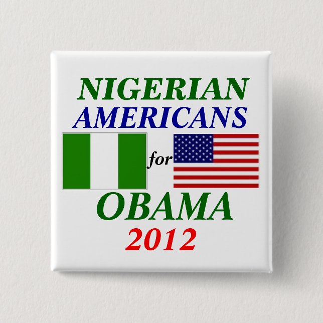 Nigerische Amerikaner für Obama Button (Vorderseite)
