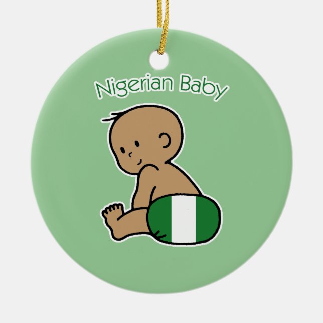 Nigerisches Baby Keramik Ornament (Vorne)