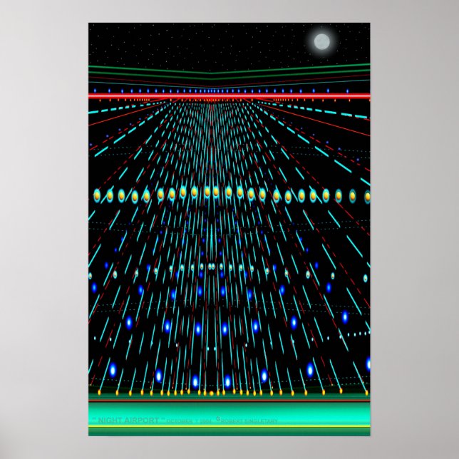 " NIGHT AIRPORT " von Robert Singletary Poster (Vorne)