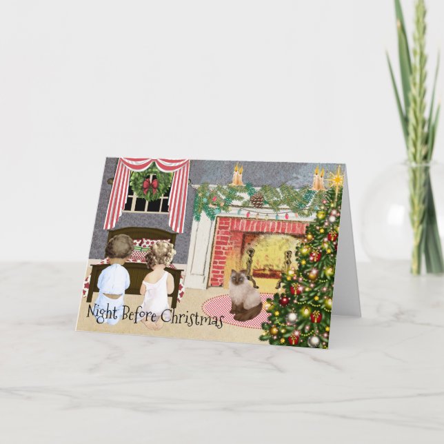 Night Before Christmas Feiertagskarte (Vorderseite)