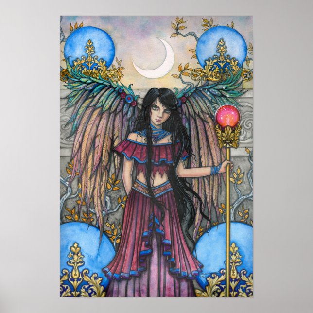 Night Bird Fantasy Fairy Art von Molly Harrison Poster (Vorne)