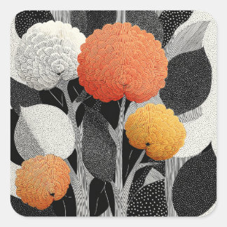 Night Bloom on the Red Planet #5 Quadratischer Aufkleber