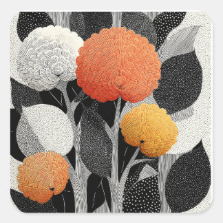 Night Bloom on the Red Planet #5 Quadratischer Aufkleber