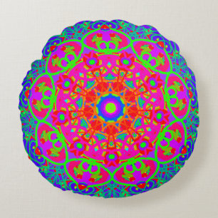 Night Blooming Blume Mandala Boho Reversible Rundes Kissen
