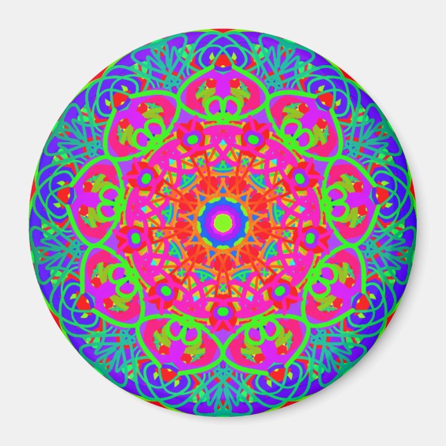 Night Blooming Blume Mandala Style Magnet (Vorne)