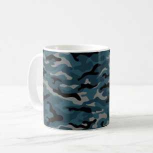 Night Blue Camouflage Camouflage Kaffeetasse