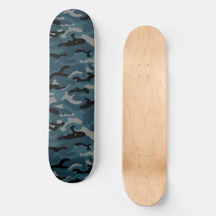 Night Blue Camouflage Camouflage Skateboard