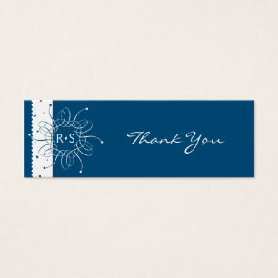 Night Blue Rosette Wedding Vielen Dank Tag