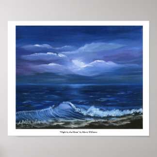 "Night by the Moon" Poster mit der Grenze von MWil