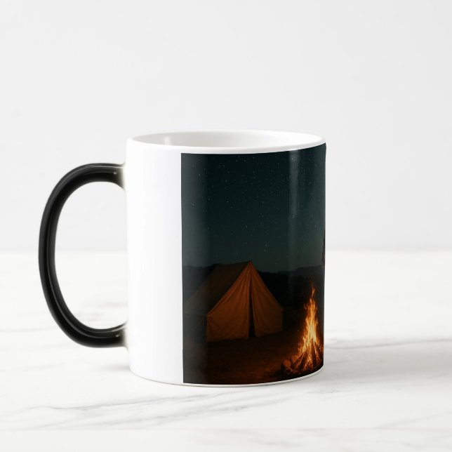 Night Campfire Mug - Western Camping Design Verwandlungstasse (Links)