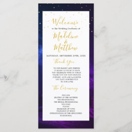 Night Celestial Sky Elegante Hochzeit Willkommen Programm