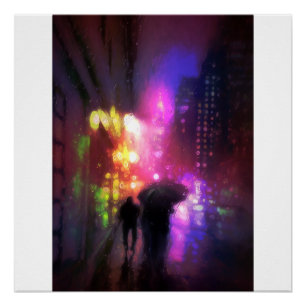 NIGHT CITY RAIN DRUCK