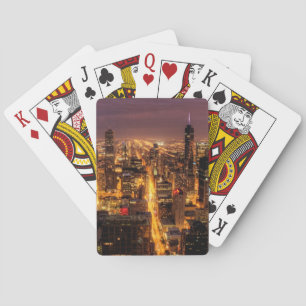 Night cityscape of Chicago Spielkarten
