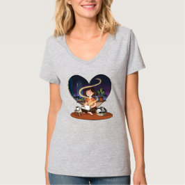 Night Creator Cozy Heart Window Art T-Shirt