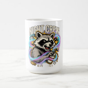 Night Crew Waschbär-Graffiti-T-Shirt Kaffeetasse