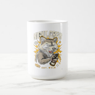 Night Crew Waschbär Langarmshirt Kaffeetasse
