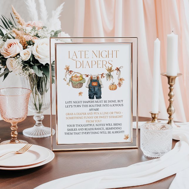 Night Diaper Schilderung Pumpkin Rustic Baby Dusch Poster (Von Creator hochgeladen)