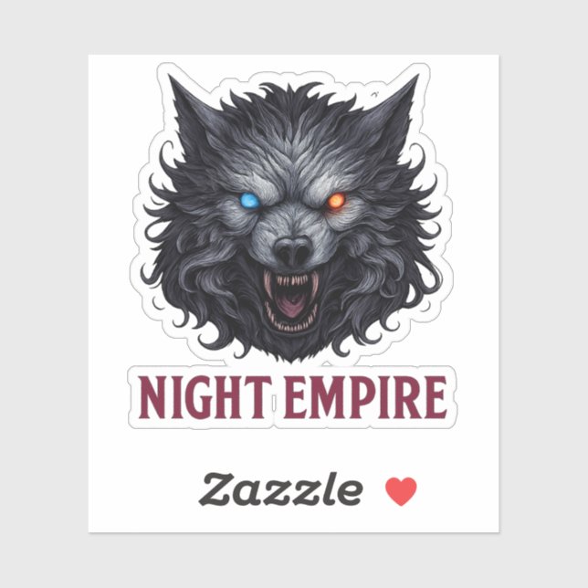 Night Empire Wolf Sticker - Custom Cut Vinyl Decal (Blatt)