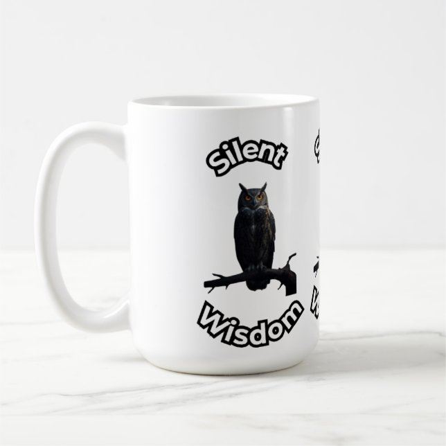  **Night Forest Owl – Realistic Nocturnal Owl Illu Kaffeetasse (Links)