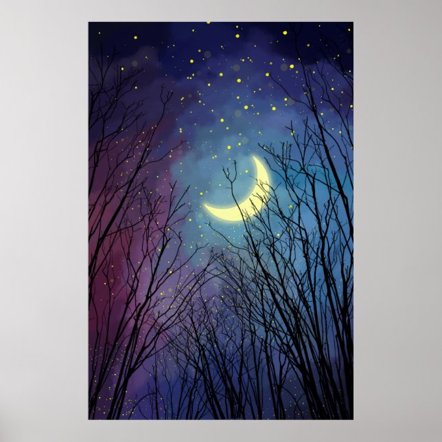 Night Forest Sky Poster (Vorne)
