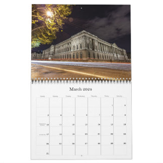Night Foto 2024 Calendar Welt Berühmte Landschaft Kalender