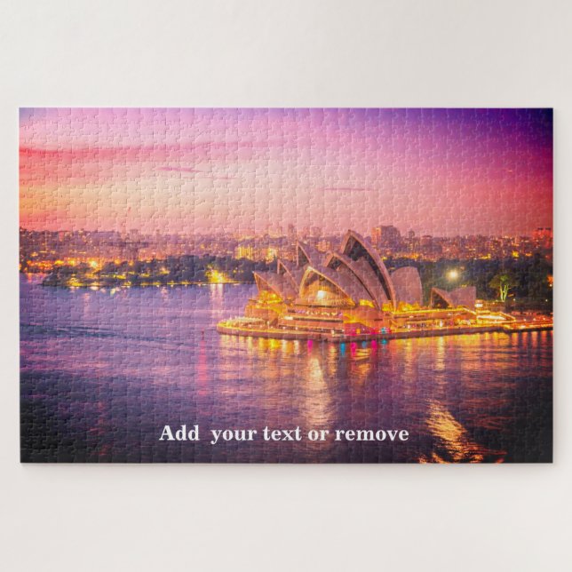 Night Foto of Sydney and Opera House, Australien, Puzzle (Horizontal)