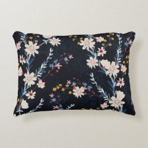 Night Garden Floral Navy Muster Dekokissen