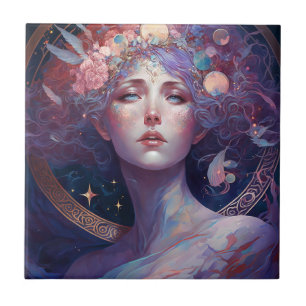Night Goddess Queen Fantasy Art Keramik Tile Fliese