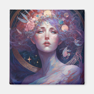 Night Goddess Queen Fantasy Art Magnet