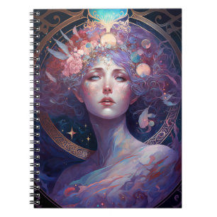 Night Goddess Queen Fantasy Art Notebook Notizblock