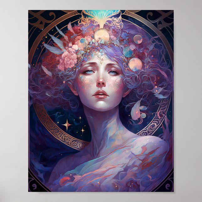 Night Goddess Queen Fantasy Art Poster (Vorne)