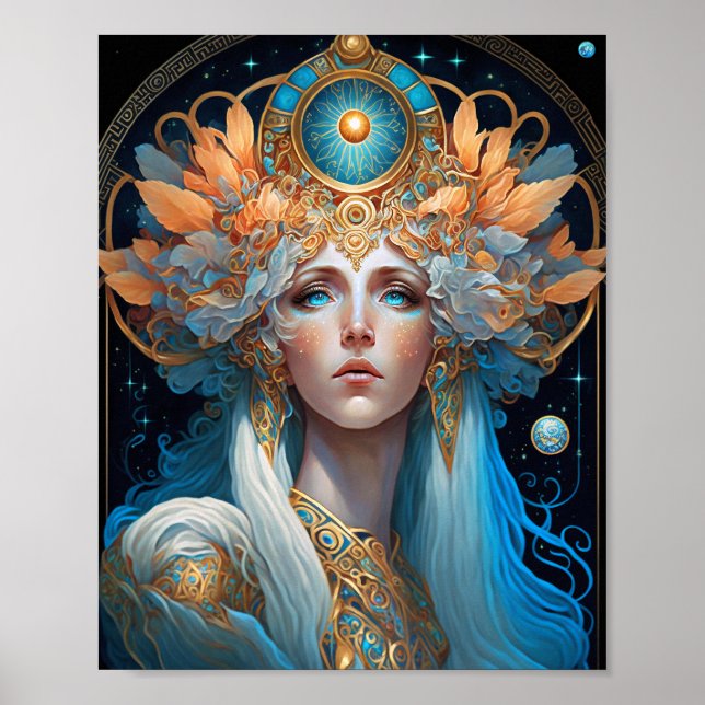Night Goddess Queen Fantasy Art Poster (Vorne)