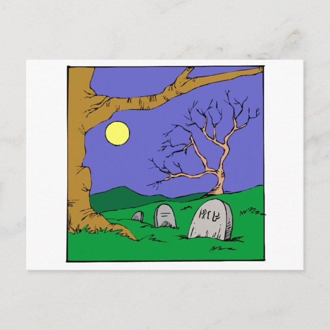 Night Graveyard Postkarte (Vorderseite)