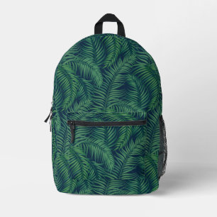 Night Green Tropical Palm Blätter Muster Bedruckter Rucksack