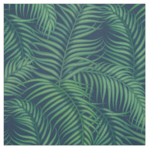 Night Green Tropical Palm Blätter Stoff