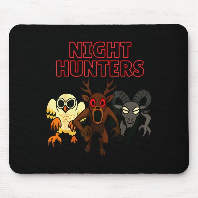 Night Hunters. 3 Animals In The Forest. Cool Gamer Mousepad (Vorne)