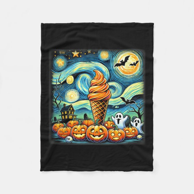 Night Ice Creme Cone Halloween Fleecedecke (Vorderseite)